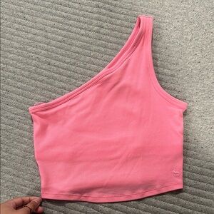 PINK One-Shoulder Ribbed Top